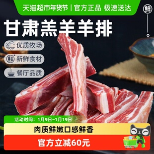 祁连天宝甘肃羔羊羊排原切新鲜羊肉竖切羊肋排烤羊排火锅烧烤食材