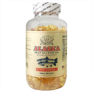 澳门代购美国鱼油美鹰ALASKA阿拉斯加深海鱼油鱼肝油300粒omega-3