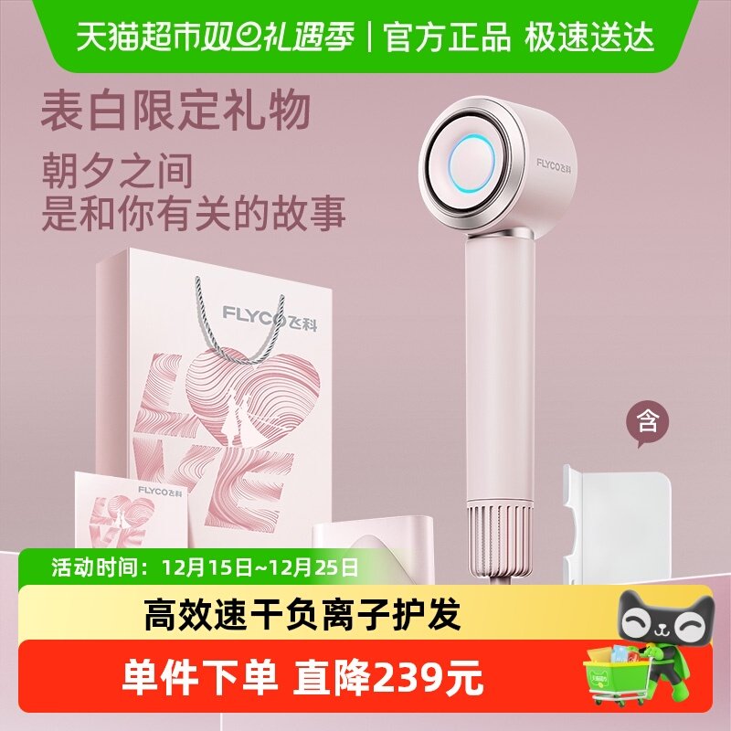 飞科高速吹风机家用负离子护发速干大风力电吹风筒圣诞礼物FH6371