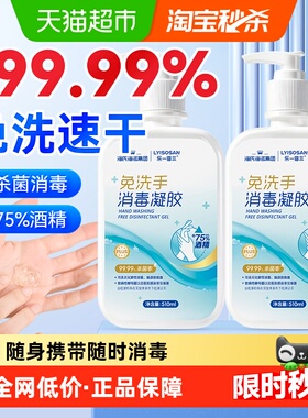 海氏海诺免洗消毒凝胶510ml*2瓶抑菌杀菌消毒液速干75%酒精洗手液