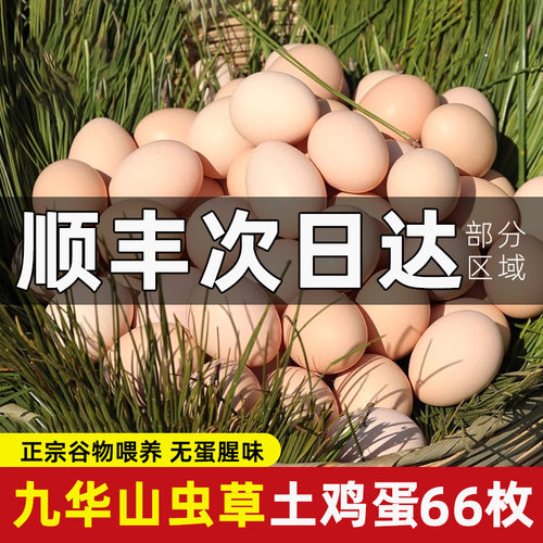 九华山新鲜土鸡蛋顺丰包邮66枚正宗散养农家月子笨鸡蛋皖南柴鸡蛋