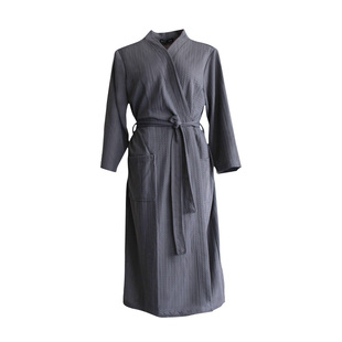 外贸原单春夏 华夫格全棉浴袍男女浴衣加大码秋季酒店式睡袍汗蒸