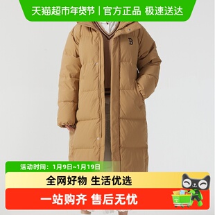 MLB基础系列长款羽绒服男子保暖上衣通勤棉羽夹克简约时尚外套