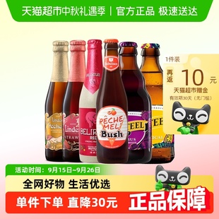 比利時(shí)林德曼卡迪特桃子草莓熱帶水果啤酒組合330ml 6瓶 進(jìn)口