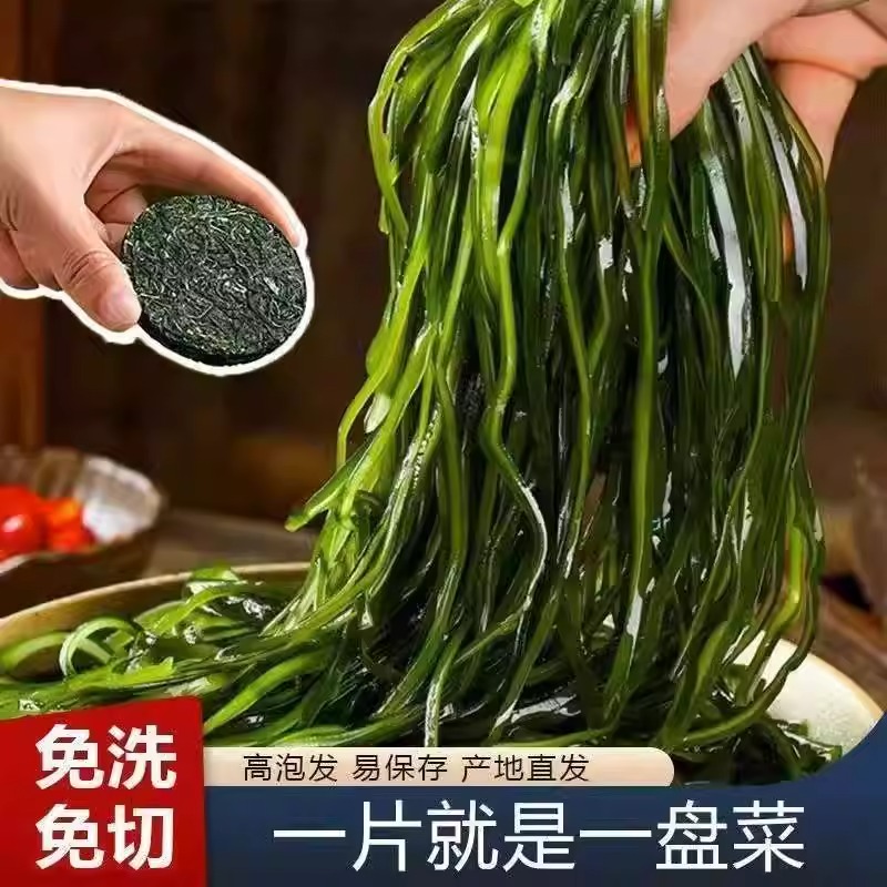 烘干压缩海带丝旗舰店霞浦海带干货干海带丝圆饼免洗凉拌即食商用