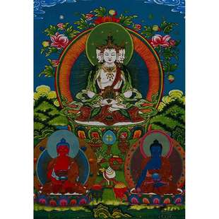 欧斯特《大日如来佛画像》挂画唐卡 西藏镀金烫金画心客厅装饰画