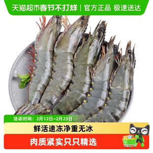 黑虎虾超大新鲜大虾老虎虾鲜活虎虾基围虾特大速冻海鲜斑竹九节虾