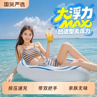 儿童游泳圈成人浮圈大号腋下圈充气加厚救生圈男女加大防侧翻泳圈
