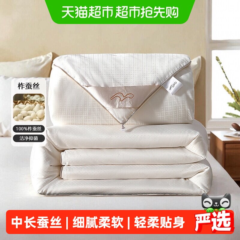 水星家纺100%蚕丝保暖子母被被子