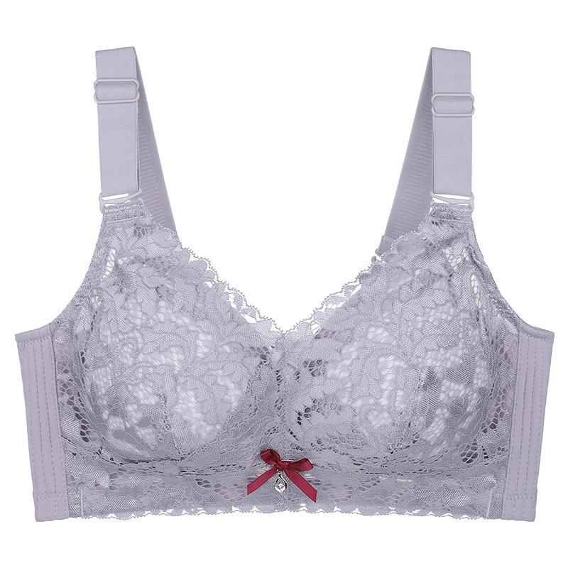 大胸显小文胸罩无钢圈内衣女夏季超薄款bra聚拢调整型大码全罩杯