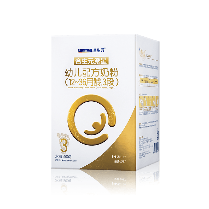 【直营】BIOSTIME/合生元派星幼儿配方奶粉3段900g(12-36月龄)