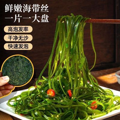 霞浦压缩海带丝圆饼免切凉拌小包装烘干海带干货海带丝商用批发