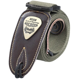 Soldier士兵民谣吉他带子电吉他贝斯背带经典款斜挎肩带真皮琴带