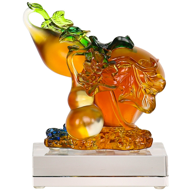 铁圈礼业琉璃福禄新居葫芦摆件