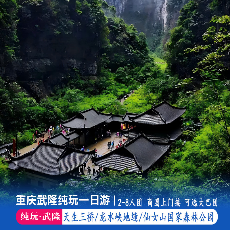 重庆 武隆纯玩一日游 天生三桥/龙水峡地缝/仙女山 纯玩小团/大团