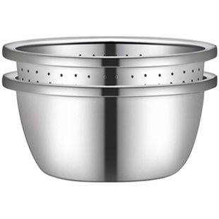 不锈钢盆家用厨房小盆304加深耐摔汤盆 大号特大洗菜沥水篮洗碗盆