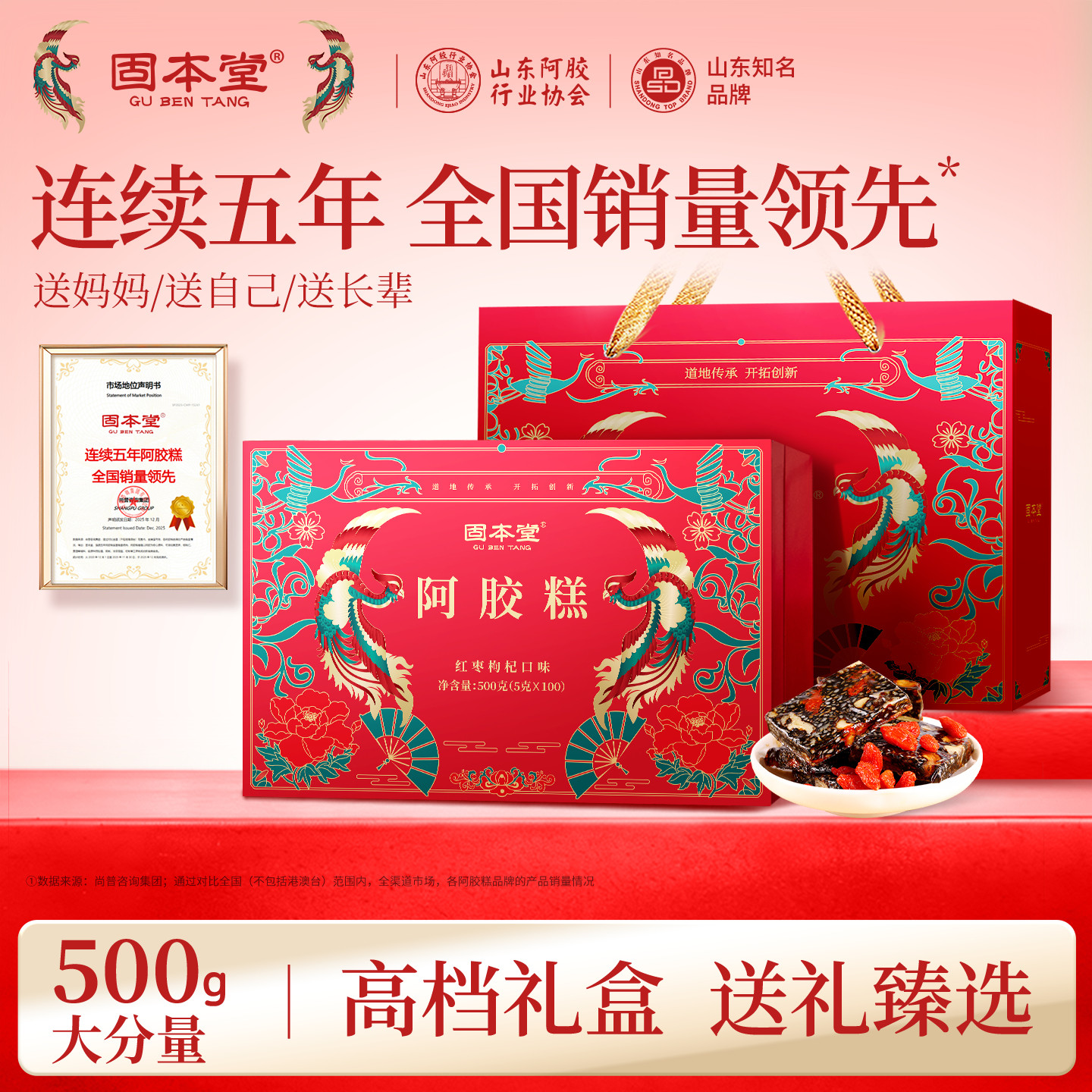 固本堂阿胶糕礼盒送礼长辈女性滋补营养品补品气血送妈妈礼物实用