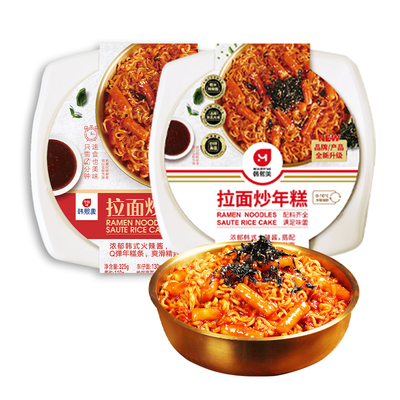 韩熙美拉面炒年糕盘装甜辣口味速食泡面微波加热小吃