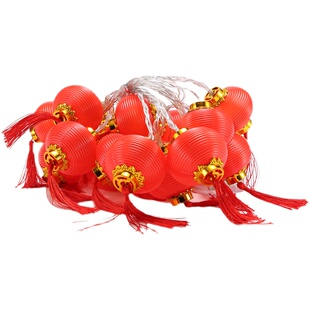 新年春节树上装饰品流苏红灯笼彩灯串灯家用卧室喜庆布置电池USB
