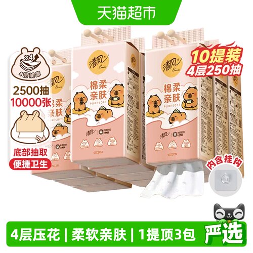 清风悬挂式抽纸250抽×10提×1组