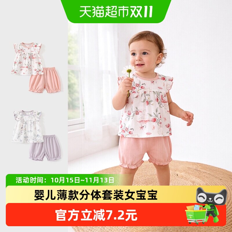 彩婴房夏季薄款幼儿分体套装