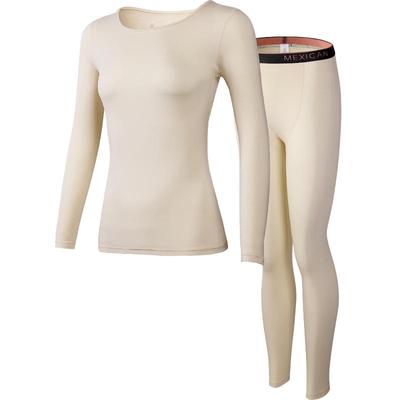 稻草人薄款德绒保暖内衣女士