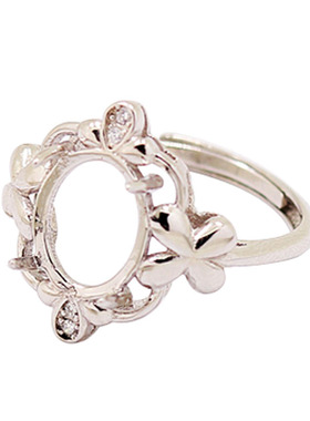 纯银戒指空托定制活口S925时尚