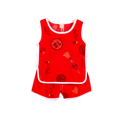 家居服儿童无袖睡衣绵绸背心