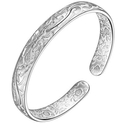 顺钦银楼纯银手镯送母亲长辈礼