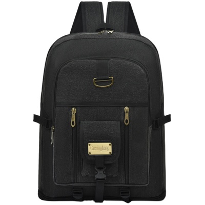 加厚帆布运动户外双肩包