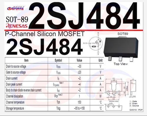 2SJ484 SOT-89 MOSFET