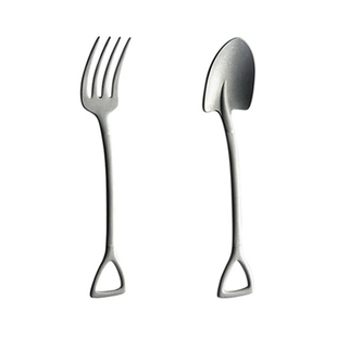 日本青芳制作所AOYOSHI 复古创意铁锹不锈钢餐刀餐叉西餐刀叉餐具