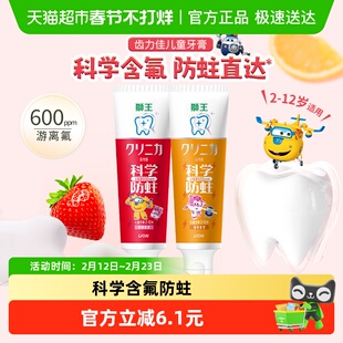 LION狮王齿力佳儿童科学防蛀牙膏2-12岁(蜜柑+草莓)50g*2支