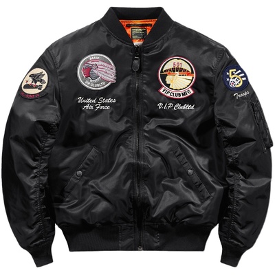 美式复古刺绣飞行员羽绒服