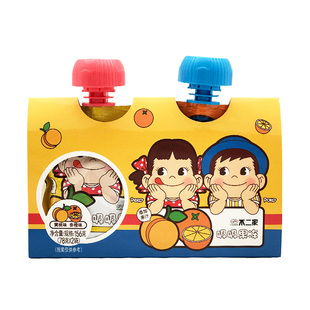 不二家吸吸果冻香橙黄桃味156g*1对儿童可吸果冻凑单年货