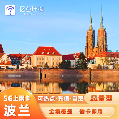 波兰电话卡欧洲33国通用5G高速流量德法意瑞上网卡旅游