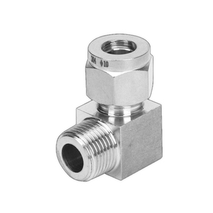 304不锈钢卡套弯头终端NPT螺纹外螺纹卡套直角接头仪表铜管直角接