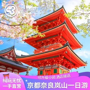 专业导游大阪京都奈良一日游清水寺萌鹿岚山小火车宇治美山多线路