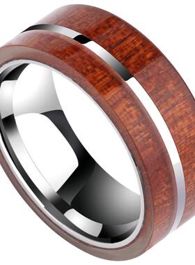 轻奢欧美风相思木食指钨金尾戒