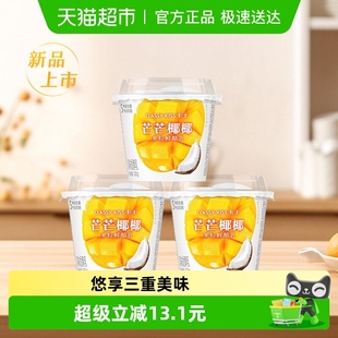 卡士酸奶芒果清椰果粒鲜酪乳100g 上市 3杯风味发酵乳 新品