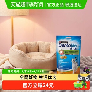 Dentalife 10袋鸡肉味美味健康 Cat齿一生零食猫用洁齿饼干50g