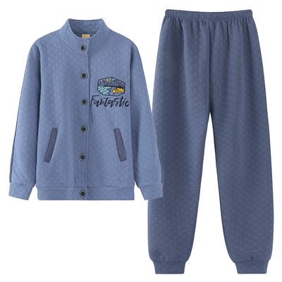 长袖宽松夹棉家居服可外穿薄款