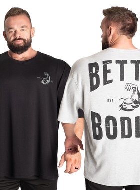 BB华夫格健身运动定制230g宽松训练短袖上衣半袖欧美码