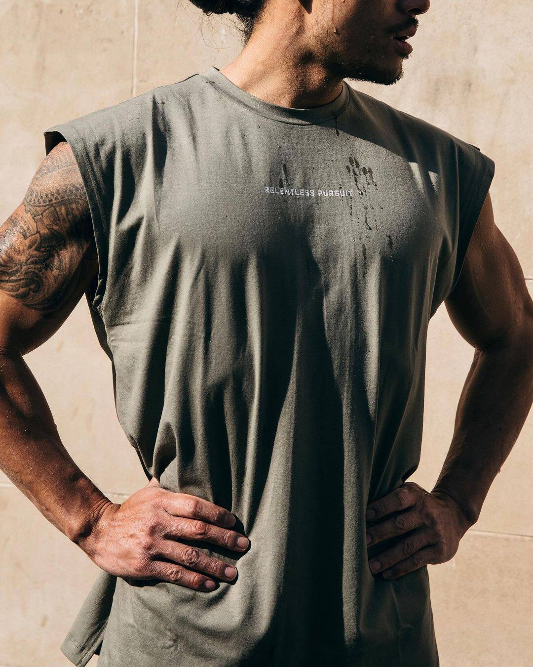 ASRV FITNESS VEST PRINTED ROUND NECK SLEEVELESS T-SHIRT QUICK-DRYING TRAINING SPORTS VEST [GB SIZE]