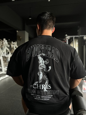 克里斯三分之二展背运动短袖全棉宽松吸汗T恤上衣欧美码