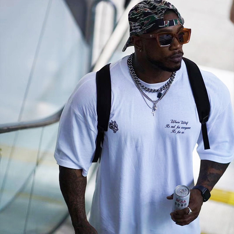 BIG WAVE BROTHER WHITE WOLF HEAD COMBED COTTON SHORT SLEEVE T-SHIRT [EUR SIZE]