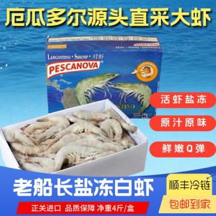 厄瓜多尔进口南美白虾老船长盐冻大虾王牌冻虾皇冠原装高端海鲜礼