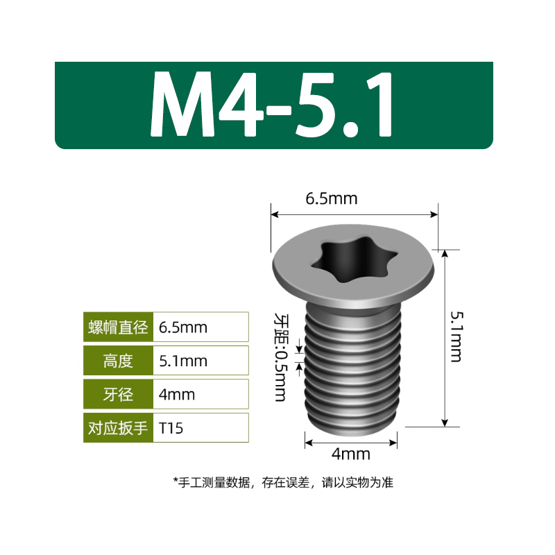 XSEQ12三面刃刀盘刀片螺丝M4*0.5