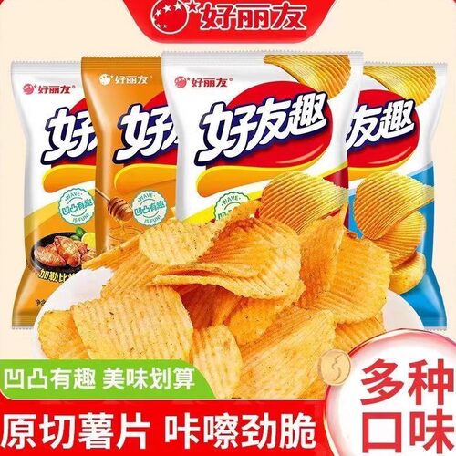 好丽友好友趣薯片韩国泡菜味零食