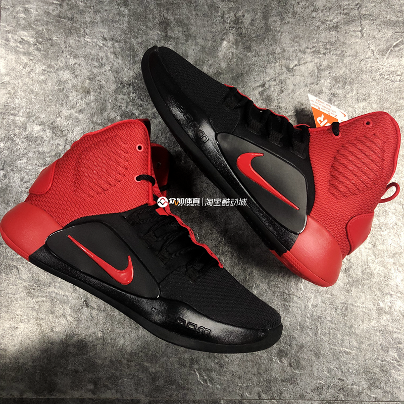 NIKE HYPERDUNK HD2018 实战耐磨缓震高帮篮球鞋黑红 AO7890-600